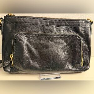 Margot “Molly” Black Leather Crossbody Bag.